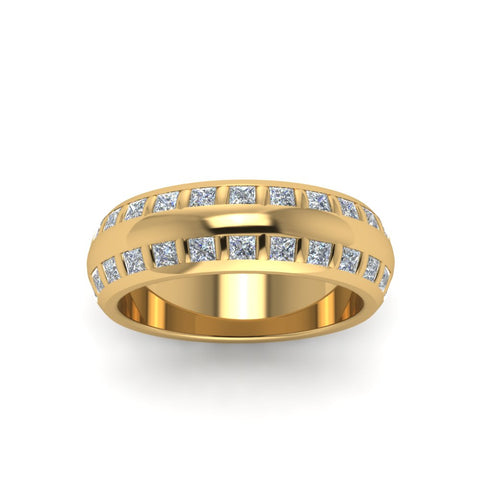 Double Row Diamond Eternity Mens Engagement Ring