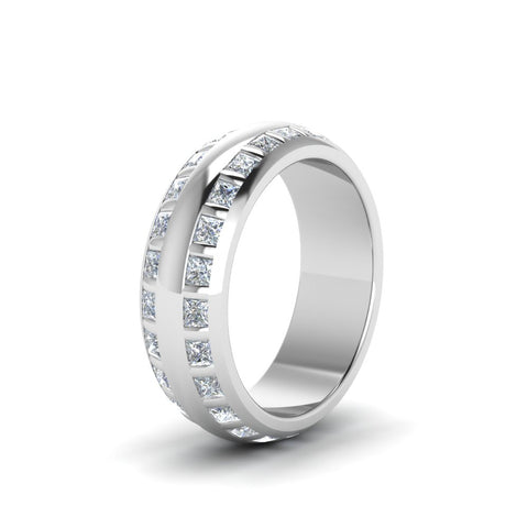 Double Row Diamond Eternity Mens Engagement Ring