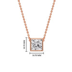 Load image into Gallery viewer, Princess Diamond Bezel Set Solitaire Pendant
