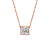 Load image into Gallery viewer, Princess Diamond Bezel Set Solitaire Pendant