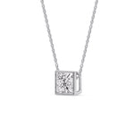 Load image into Gallery viewer, Princess Diamond Bezel Set Solitaire Pendant
