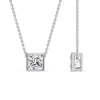 Load image into Gallery viewer, Princess Diamond Bezel Set Solitaire Pendant