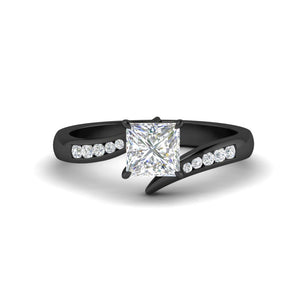 Princess Cut Swirl Channel Engagement Ring