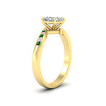 Load image into Gallery viewer, princess-cut-diamond-swirl-channel-set-emerald-wedding-ring-in-yellow-gold-FDENS4028PRRGEMGRANGLE2-NL-YG.jpg?v=1754995972
