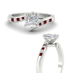 Load image into Gallery viewer, princess-cut-diamond-swirl-channel-set-ruby-wedding-ring-in-white-gold-FDENS4028PRRGRUDRANGLE3-NL-WG.jpg?v=1754995973
