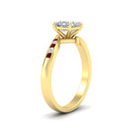 Load image into Gallery viewer, princess-cut-diamond-swirl-channel-set-ruby-wedding-ring-in-yellow-gold-FDENS4028PRRGRUDRANGLE2-NL-YG.jpg?v=1754995974
