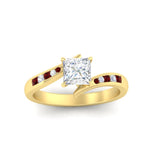Load image into Gallery viewer, princess-cut-diamond-swirl-channel-set-ruby-wedding-ring-in-yellow-gold-FDENS4028PRRGRUDRANGLE5-NL-YG.jpg?v=1754995974
