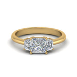 Load image into Gallery viewer, Princess Cut 3 Stone Trapezoid Engagement Ring
