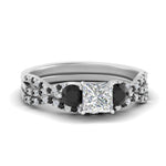 Load image into Gallery viewer, princess-cut-diamond-twisted-floral-prong-black-diamond-wedding-set-white-gold-FD10257PRGBLACK-NL-WG_f09274dc-b7b9-4167-80c2-76b925c24b13?v=1756360168
