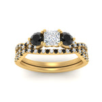 Load image into Gallery viewer, princess-cut-diamond-twisted-floral-prong-black-diamond-wedding-set-yellow-gold-FD10257PRGBLACK-ANGLE5-NL-YG?v=1756360051

