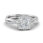 Load image into Gallery viewer, Halo Princess Cut Diamond Engagement Ring
