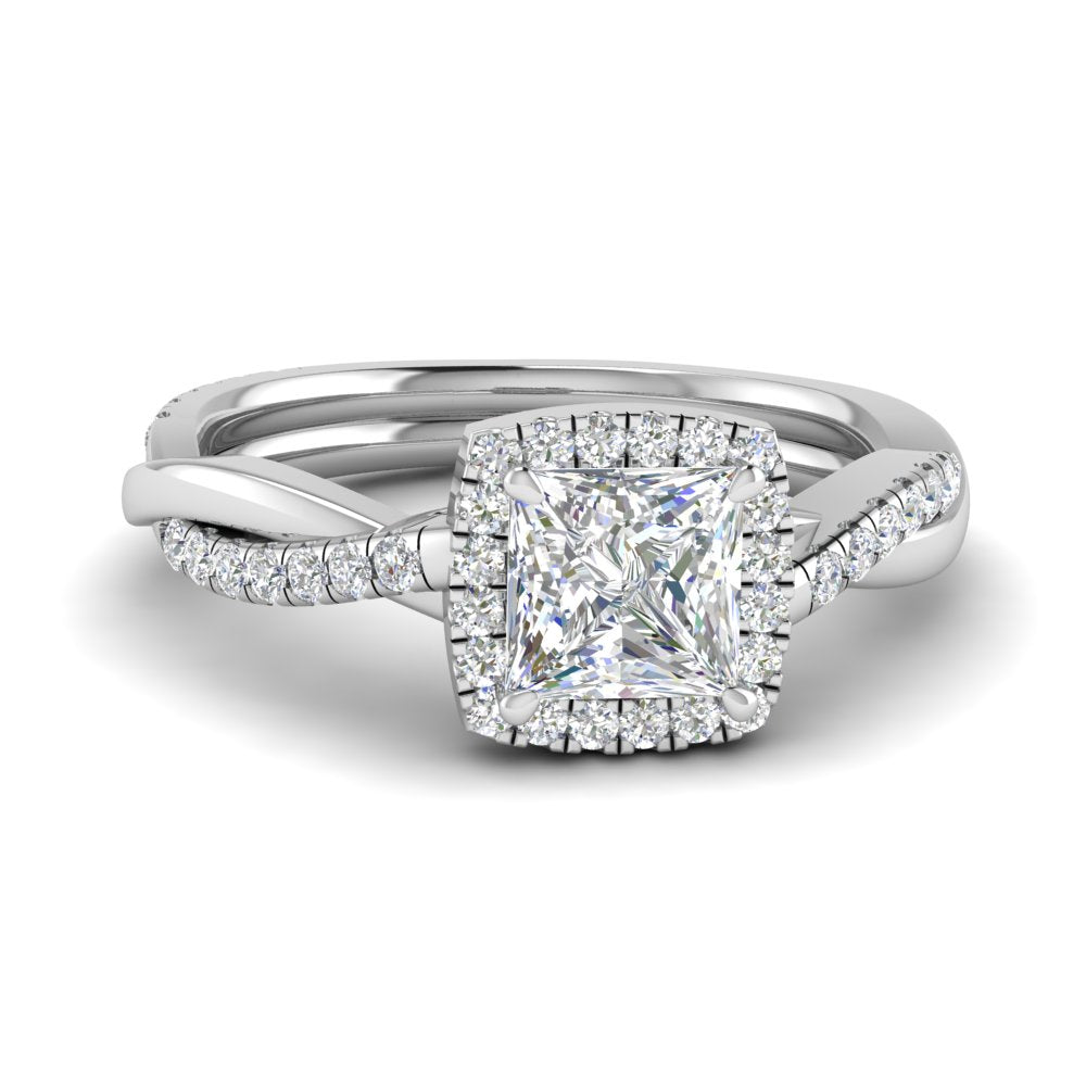Halo Princess Cut Diamond Engagement Ring