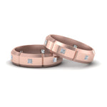 Load image into Gallery viewer, princess-cut-diamond-wedding-bands-for-gay-in-14K-rose-gold-FDLG8012B-NL-RG
