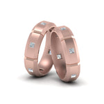 Load image into Gallery viewer, princess-cut-diamond-wedding-bands-for-gay-in-14K-rose-gold-FDLG8012B-NL-RG
