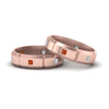 Load image into Gallery viewer, princess-cut-diamond-wedding-bands-for-gay-with-orange-sapphire-in-14K-rose-gold-FDLG8012BGSAOR-NL-RG