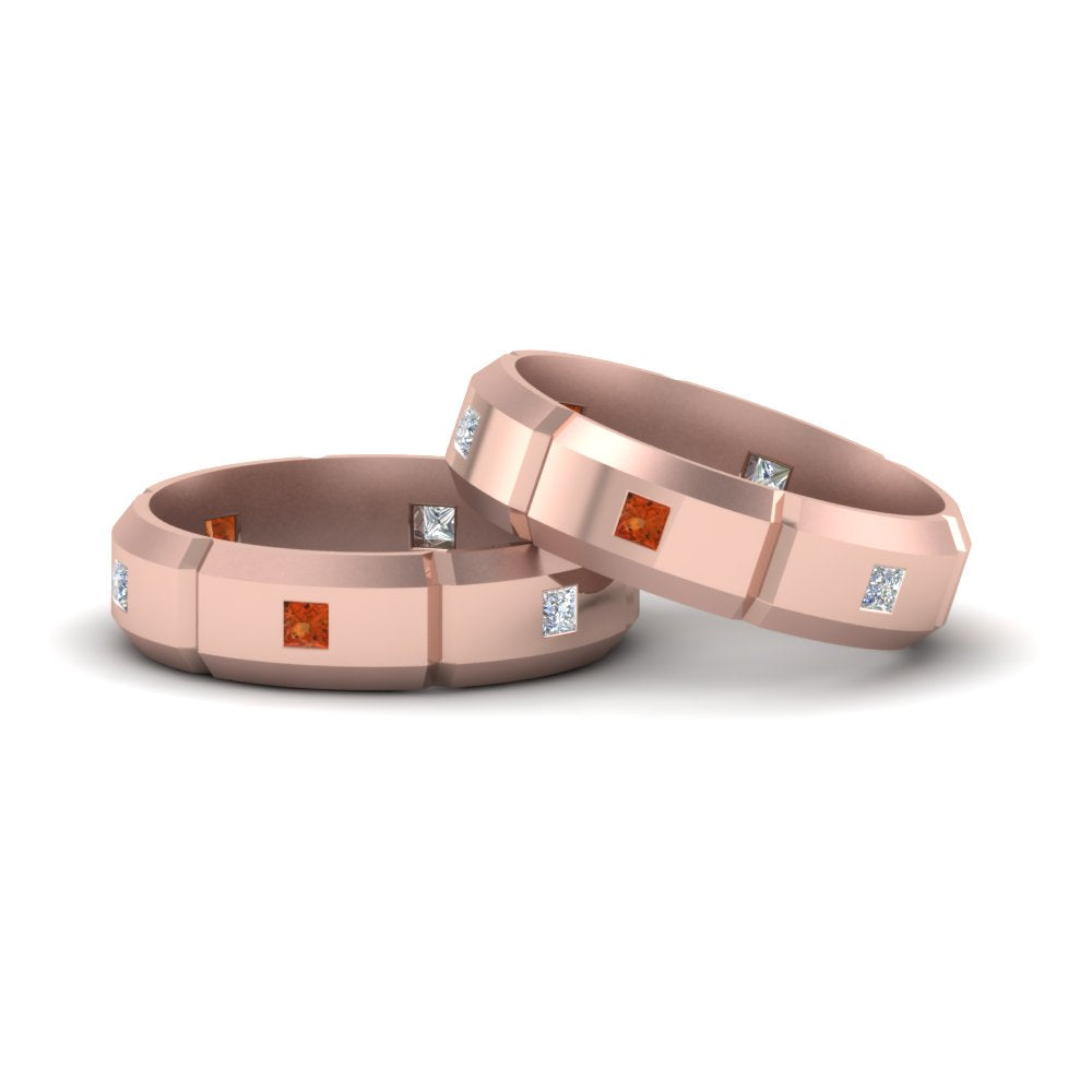 princess-cut-diamond-wedding-bands-for-gay-with-orange-sapphire-in-14K-rose-gold-FDLG8012BGSAOR-NL-RG