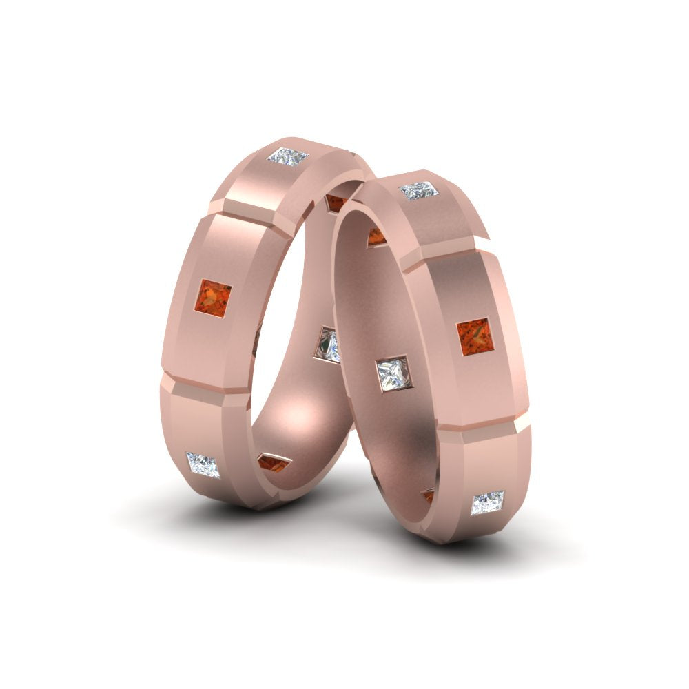 princess-cut-diamond-wedding-bands-for-gay-with-orange-sapphire-in-14K-rose-gold-FDLG8012BGSAOR-NL-RG