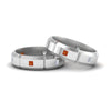 Load image into Gallery viewer, princess-cut-diamond-wedding-bands-for-gay-with-orange-sapphire-in-14K-white-gold-FDLG8012BGSAOR-NL-WG