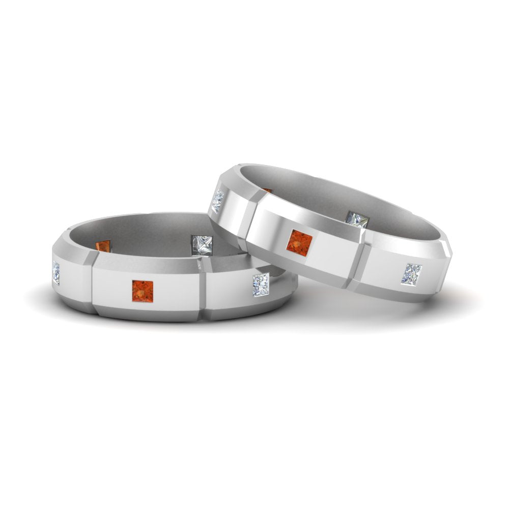princess-cut-diamond-wedding-bands-for-gay-with-orange-sapphire-in-14K-white-gold-FDLG8012BGSAOR-NL-WG