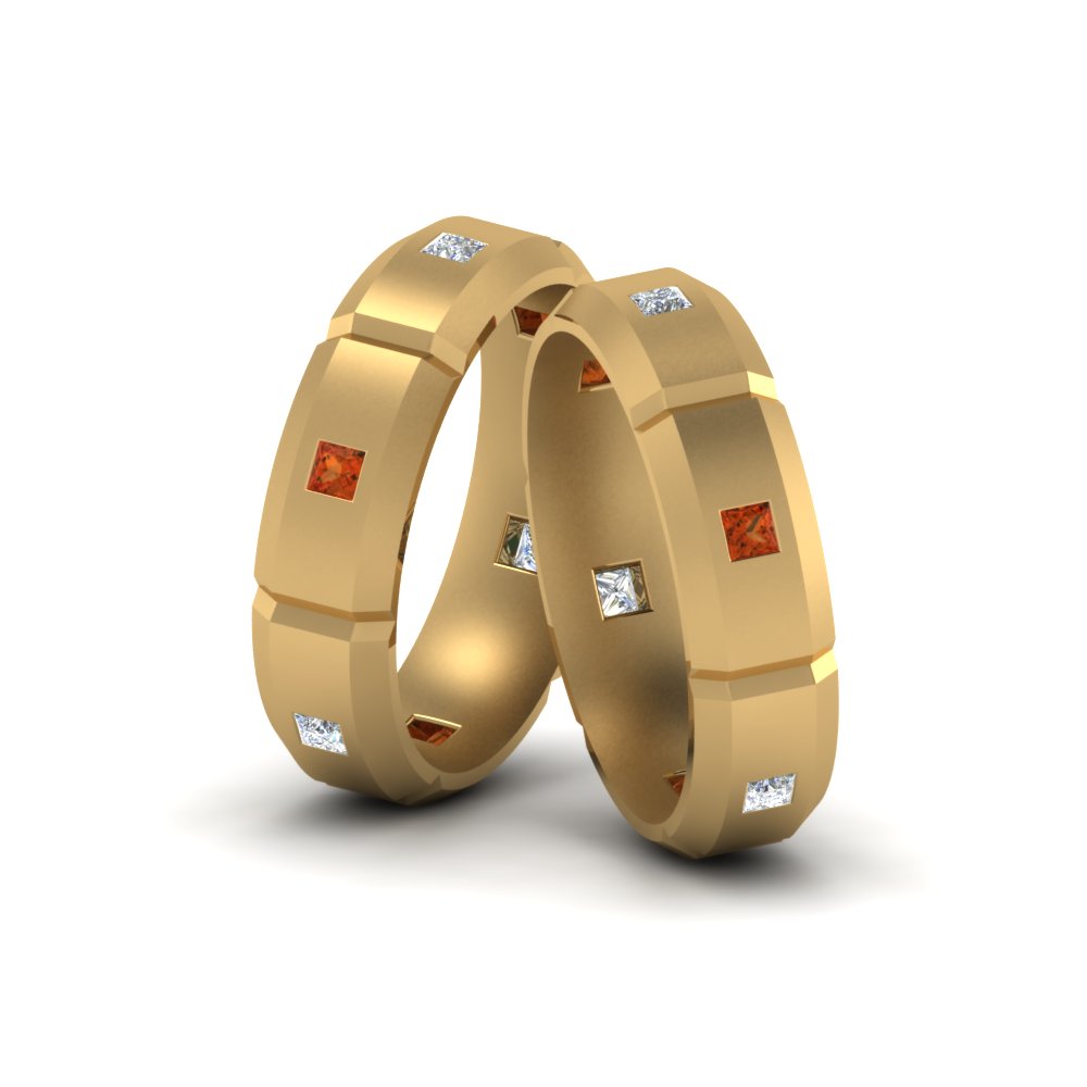 princess-cut-diamond-wedding-bands-for-gay-with-orange-sapphire-in-14K-yellow-gold-FDLG8012BGSAOR-NL-YG