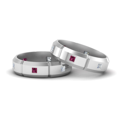 princess-cut-diamond-wedding-bands-for-gay-with-pink-sapphire-in-14K-white-gold-FDLG8012BGSADRPI-NL-WG