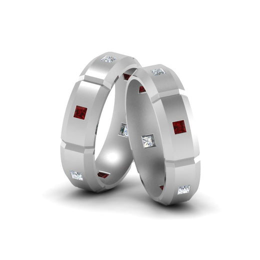 princess-cut-diamond-wedding-bands-for-gay-with-ruby-in-14K-white-gold-FDLG8012BGRUDR-NL-WG