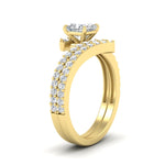 Load image into Gallery viewer, princess-cut-diamond-wedding-ring-set-in-FDENS3007PR-NL-YG
