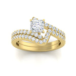 Load image into Gallery viewer, princess-cut-diamond-wedding-ring-set-in-FDENS3007PR-NL-YG
