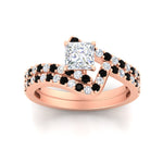Load image into Gallery viewer, princess-cut-diamond-wedding-ring-set-with-black-diamond-in-FDENS3007PRGBLACK-NL-RG
