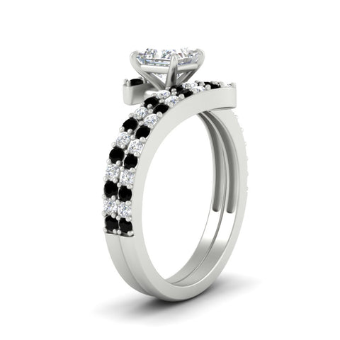 princess-cut-diamond-wedding-ring-set-with-black-diamond-in-FDENS3007PRGBLACK-NL-WG