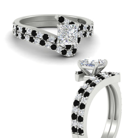 princess-cut-diamond-wedding-ring-set-with-black-diamond-in-FDENS3007PRGBLACK-NL-WG