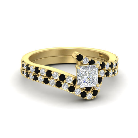 princess-cut-diamond-wedding-ring-set-with-black-diamond-in-FDENS3007PRGBLACK-NL-YG