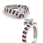 Load image into Gallery viewer, princess-cut-diamond-wedding-ring-set-with-ruby-in-FDENS3007PRGRUDR-NL-WG
