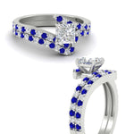 Load image into Gallery viewer, princess-cut-diamond-wedding-ring-set-with-sapphire-in-FDENS3007PRGSABL-NL-WG
