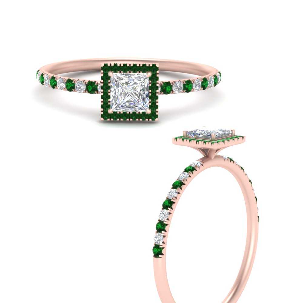 princess-cut-emerald-halo-petite-engagement-ring-in-rose-gold-FD8523PRRGEMGRANGLE3-NL-RG