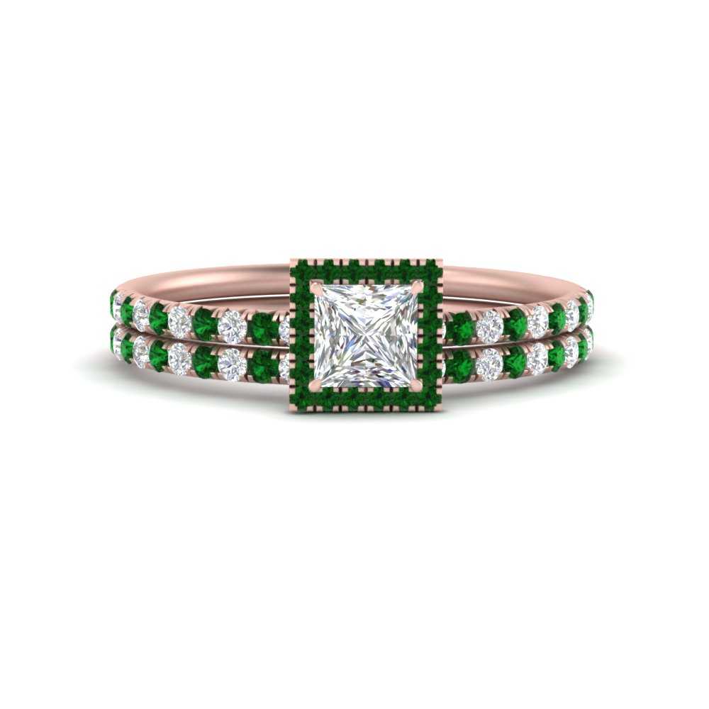 princess-cut-emerald-halo-wedding-ring-set-in-rose-gold-FD8523PRGEMGR-NL-RG