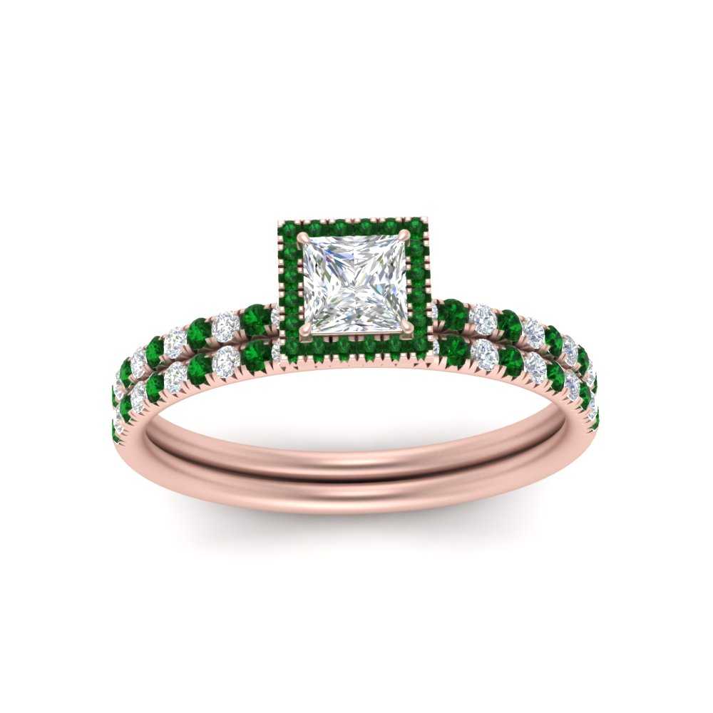 princess-cut-emerald-halo-wedding-ring-set-in-rose-gold-FD8523PRGEMGR-NL-RG