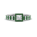 Load image into Gallery viewer, princess-cut-emerald-halo-wedding-ring-set-in-white-gold-FD8523PRGEMGR-NL-WG
