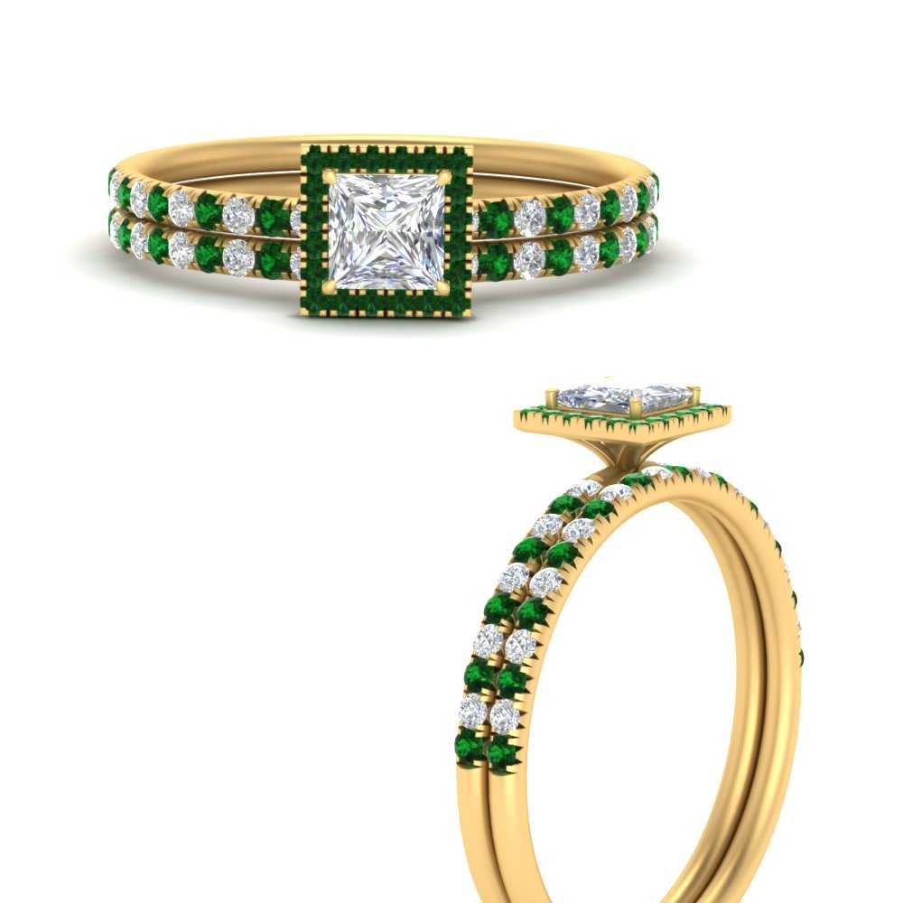 princess-cut-emerald-halo-wedding-ring-set-in-yellow-gold-FD8523PRGEMGR-NL-YG