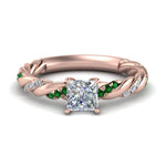 Load image into Gallery viewer, princess-cut-emerald-twisted-vine-engagement-ring-in-rose-gold-FD9127PRRGEMGR-NL-RG
