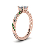Load image into Gallery viewer, princess-cut-emerald-twisted-vine-engagement-ring-in-rose-gold-FD9127PRRGEMGRANGLE2-NL-RG
