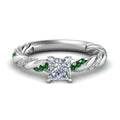 Thumbnail 17 - princess-cut-emerald-twisted-vine-engagement-ring-in-white-gold-FD9127PRRGEMGR-NL-WG