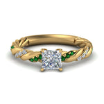 Load image into Gallery viewer, princess-cut-emerald-twisted-vine-engagement-ring-in-yellow-gold-FD9127PRRGEMGR-NL-YG
