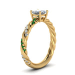 Load image into Gallery viewer, princess-cut-emerald-twisted-vine-engagement-ring-in-yellow-gold-FD9127PRRGEMGRANGLE2-NL-YG

