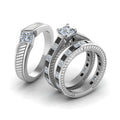 Thumbnail 5 - princess-cut-engraved-trio-matching-diamond-wedding-sets-with-black-diamond-in-14K-white-gold-FD8225TPRGBLACKANGLE2-NL-WG?v=1756184721