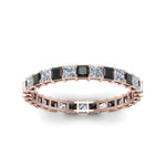 Load image into Gallery viewer, princess-cut-eternity-ring-1.50-carat-with-black-diamond-in-rose-gold-FDEWB8675PR-1.50CTGBLACKANGLE5-NL-RG
