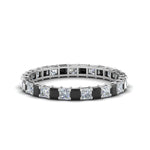 Load image into Gallery viewer, princess-cut-eternity-ring-1.50-carat-with-black-diamond-in-white-gold-FDEWB8675PR-1.50CTGBLACK-NL-WG
