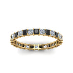 Load image into Gallery viewer, princess-cut-eternity-ring-1.50-carat-with-black-diamond-in-yellow-gold-FDEWB8675PR-1.50CTGBLACKANGLE5-NL-YG
