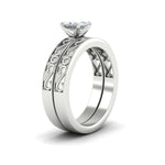 Load image into Gallery viewer, princess-cut-filigree-single-stone-diamond-wedding-ring-set-in-white-gold-FDENS3289PRANGLE2-NL-WG.jpg?v=1763371079