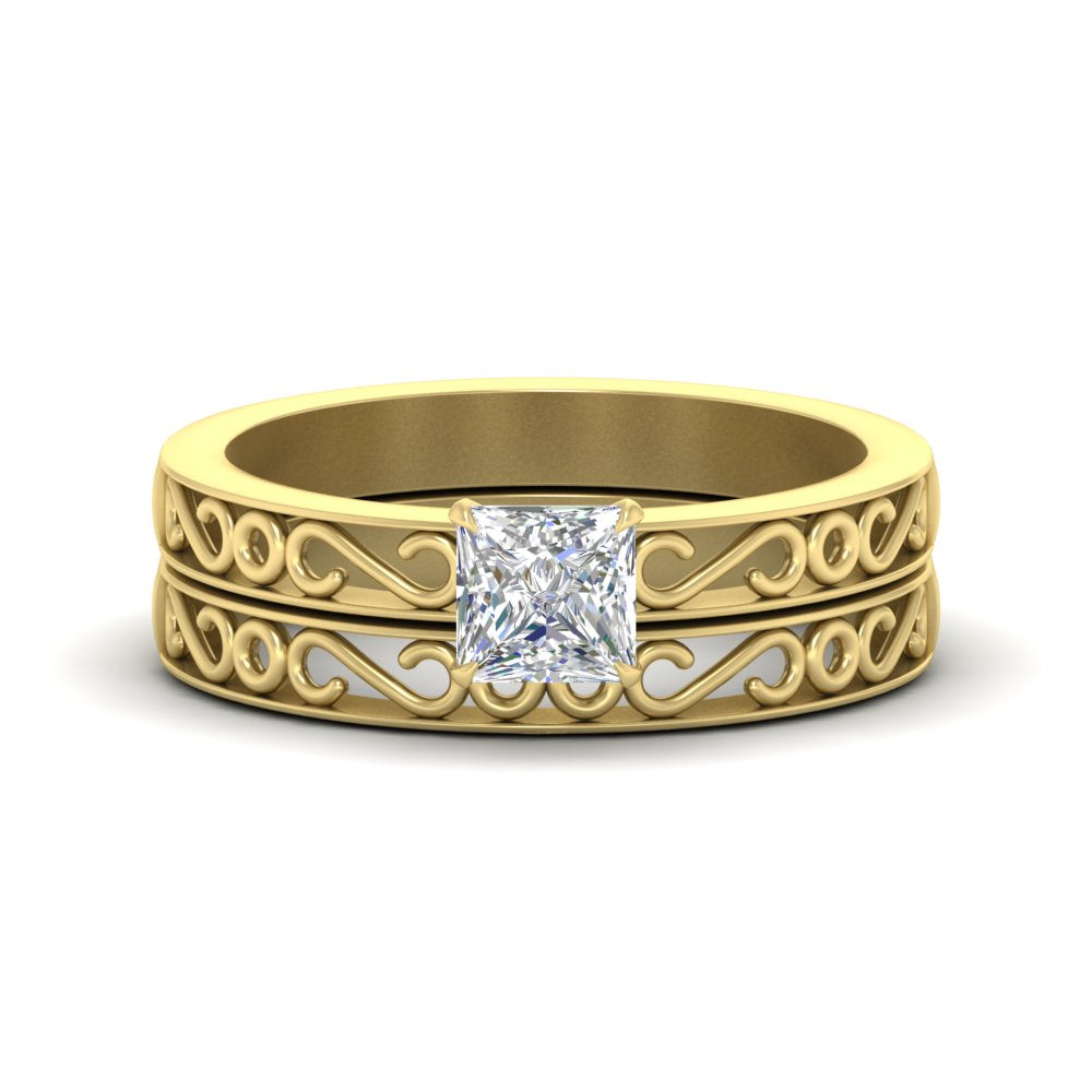 princess-cut-filigree-single-stone-diamond-wedding-ring-set-in-yellow-gold-FDENS3289PR-NL-YG.jpg?v=1763371080